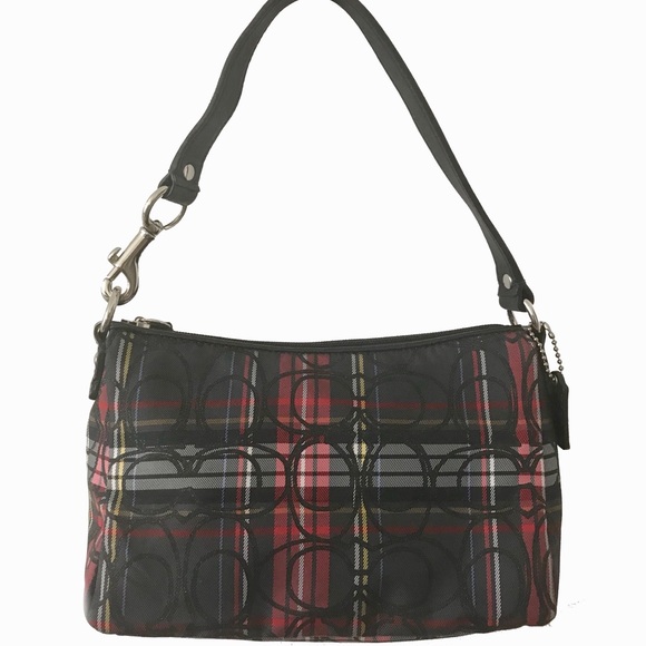 Coach Handbags - NWOT Coach Red Tartan Plaid Handbag Hobo Purse